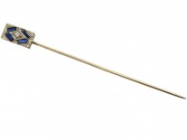 Art Deco Sapphire & Diamond Rectangular Tie Pin