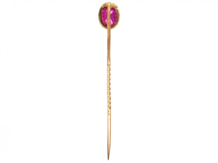 Art Deco 9ct Gold & Synthetic Ruby Tie Pin