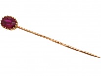 Art Deco 9ct Gold & Synthetic Ruby Tie Pin