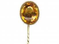 Edwardian 9ct Gold & Citrine Tie Pin