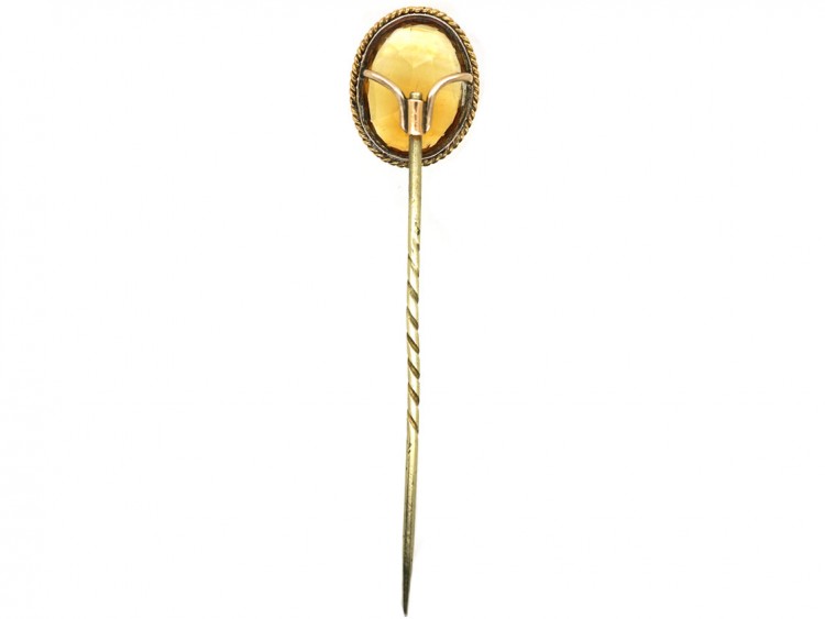 Edwardian 9ct Gold & Citrine Tie Pin