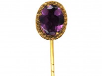 Georgian 15ct Gold & Foiled Amethyst Tie Pin