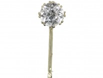 Rock Crystal White Gold Tie Pin