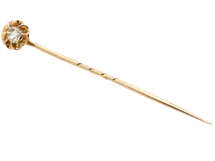 Victorian 18ct Gold & Rose Diamond Tie Pin