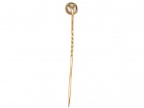 Edwardian 9ct Gold & Rock Crystal Tie Pin