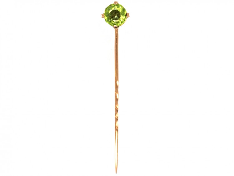 Edwardian 9ct Gold & Peridot Tie Pin
