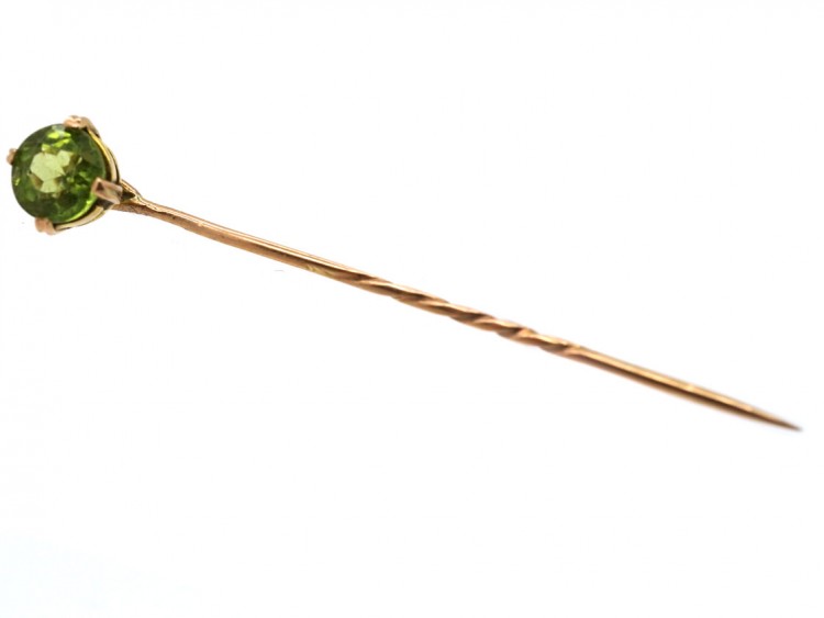 Edwardian 9ct Gold & Peridot Tie Pin