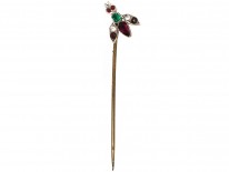 Georgian Silver & Coloured Paste Tie Pin of a Bug