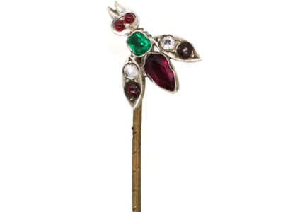 Georgian Silver & Coloured Paste Tie Pin of a Bug