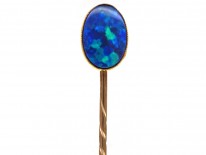 Edwardian 15ct Gold Opal Doublet Tie Pin