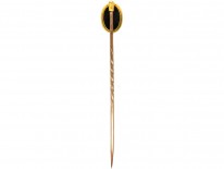 Edwardian 15ct Gold Opal Doublet Tie Pin