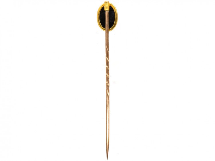 Edwardian 15ct Gold Opal Doublet Tie Pin