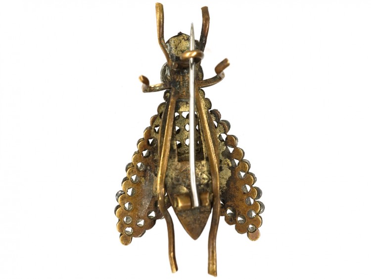 Victorian Vauxhall Glass Bee Brooch