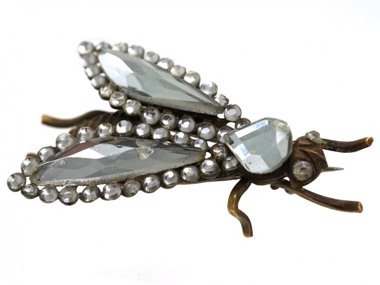 Victorian Vauxhall Glass Bee Brooch