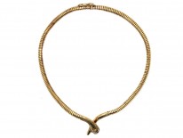 9ct Gold Snake Necklace With Ruby Eyes