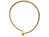 9ct Gold Snake Necklace With Ruby Eyes