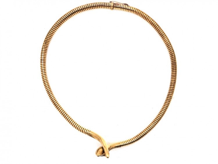 9ct Gold Snake Necklace With Ruby Eyes