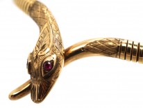 9ct Gold Snake Necklace With Ruby Eyes