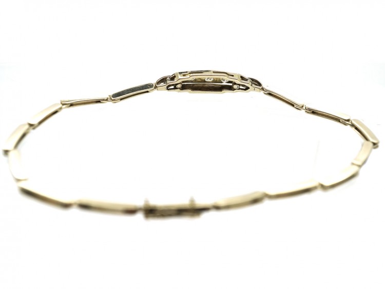 Art Deco 14ct White Gold & Diamond Bracelet