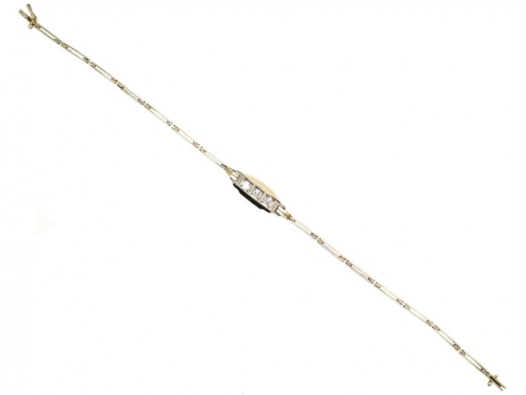 Art Deco 14ct White Gold & Diamond Bracelet