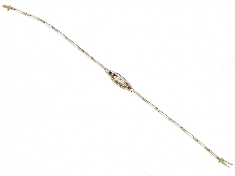 Art Deco 14ct White Gold & Diamond Bracelet