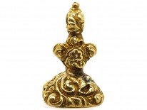 Georgian 18ct Gold Cased Seal With Grey Chalcedony Base With 'Entre Nous' Engraved