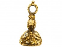 Georgian 18ct Gold Cased Seal With Grey Chalcedony Base With 'Entre Nous' Engraved