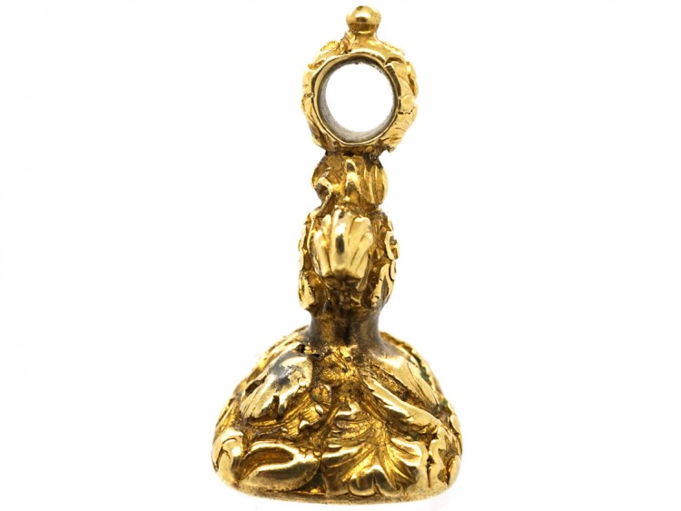 Georgian 18ct Gold Cased Seal With Grey Chalcedony Base With 'Entre Nous' Engraved