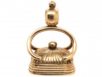 Georgian Gold Cased Seal With Grey Chalcedony Base with M L Monogram