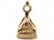 Georgian Gold Cased Seal With Grey Chalcedony Base with M L Monogram