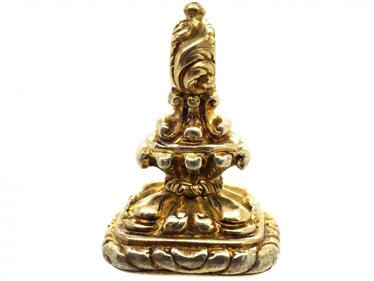 Georgian 18ct Gold Cased Seal With Carnelian Base With Monogram J W W