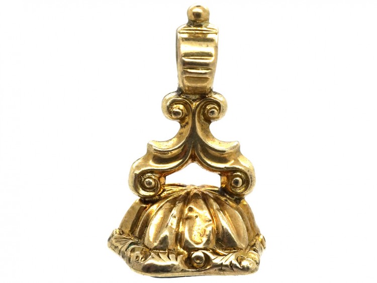 Victorian Small Gold Cased Seal With Bloodstone Base