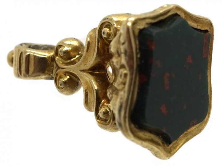 Victorian Small Gold Cased Seal With Bloodstone Base