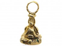 Victorian Gold Cased Small Seal With Bloodstone Base With Griffin & Crown Intaglio
