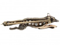 Edwardian Diamond Set Running Fox Brooch