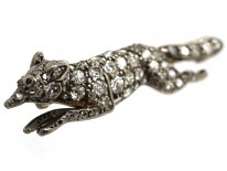 Edwardian Diamond Set Running Fox Brooch