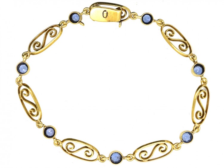 Edwardian 15ct Gold & Sapphire Bracelet