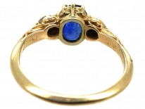 Edwardian 18ct Gold, Burma Sapphire & Diamond Ring