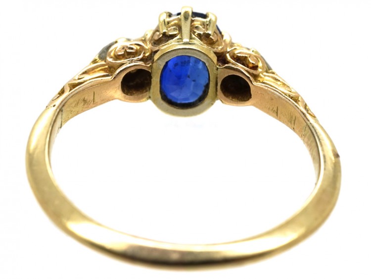 Edwardian 18ct Gold, Burma Sapphire & Diamond Ring