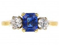 18ct Gold, Sapphire & Diamond Three Stone Ring