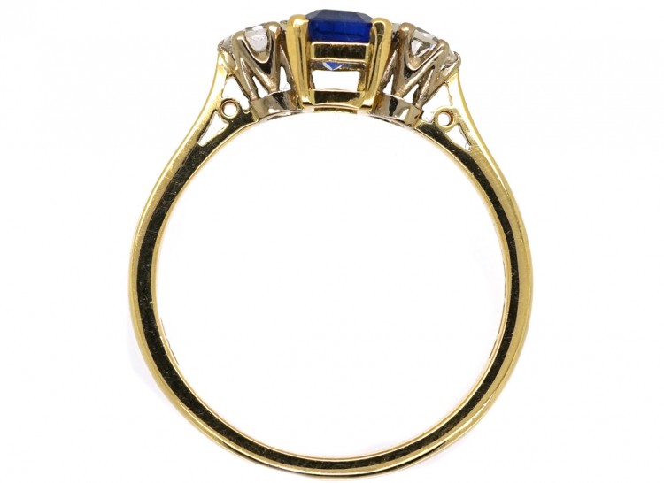 18ct Gold, Sapphire & Diamond Three Stone Ring