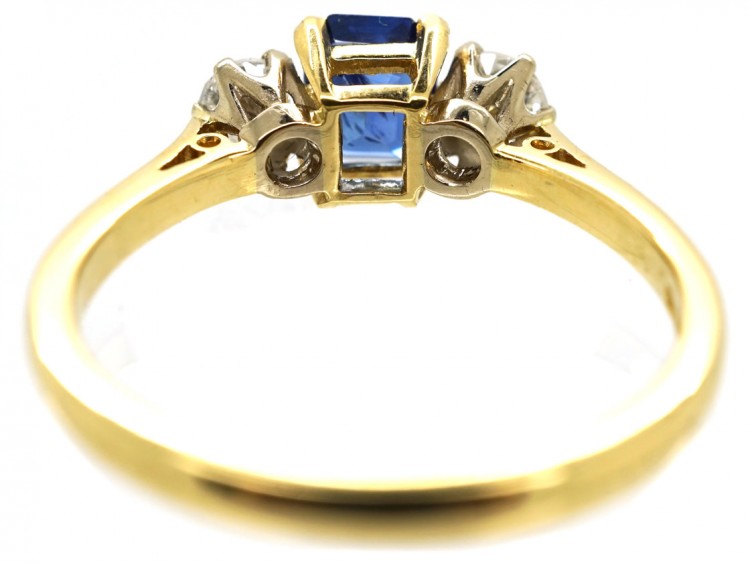 18ct Gold, Sapphire & Diamond Three Stone Ring