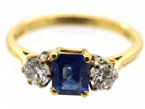 18ct Gold, Sapphire & Diamond Three Stone Ring