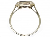 Art Deco Octagonal Shaped Sapphire & Rose Diamond Ring