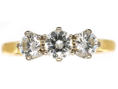 18ct Gold, Three Stone Diamond Ring