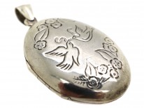 Two Doves Silver Locket