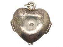 Silver Angel Wings Heart Locket