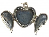 Silver Angel Wings Heart Locket