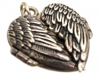 Silver Angel Wings Heart Locket