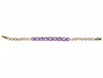 9ct Gold & Amethyst Nine Stone Bracelet